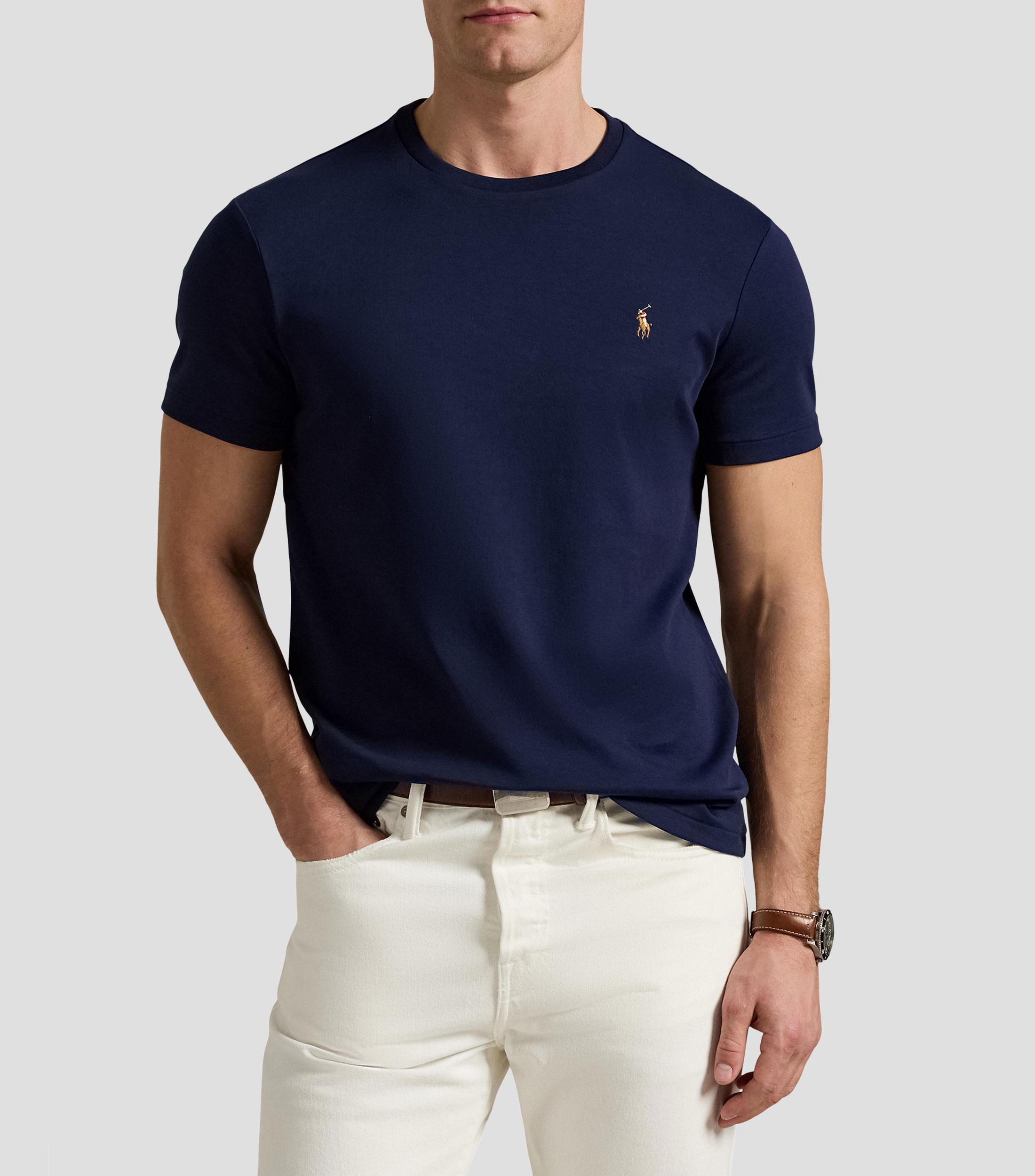 Playera cuello redondo manga corta lisa Hombre